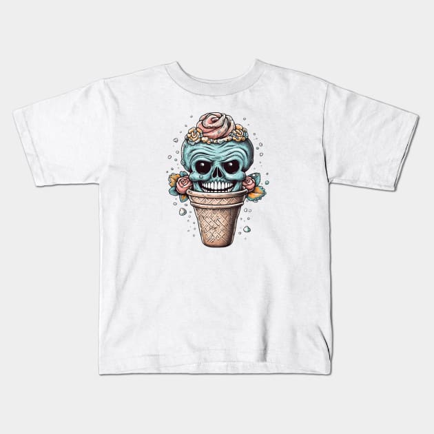 Skull ice cream Kids T-Shirt by stkUA